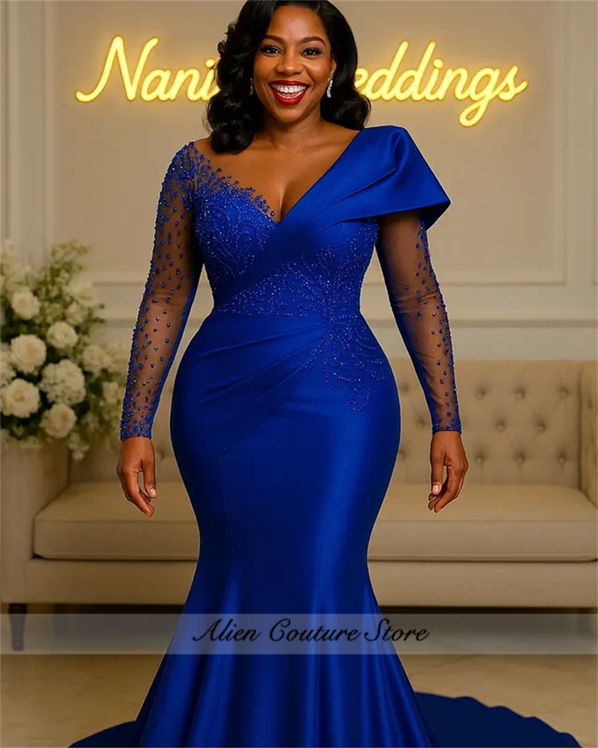 Badminton Victory - Elegant Royal Blue Evening Dresses Beading