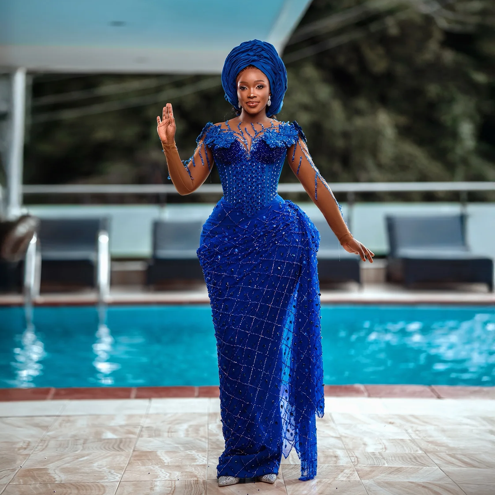 Badminton Victory - Aso Ebi Evening Dress Illusions Sheer