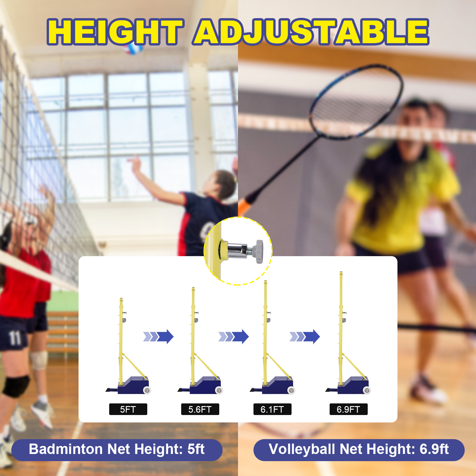 Volleyball Poles Heavy Duty Ba - Badminton Badminton 리뷰 및 가격